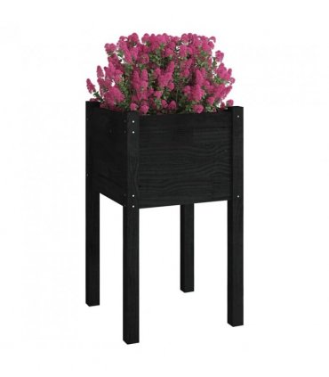 vidaXL Garden Planter Black 40x40x70 cm Solid Pinewood