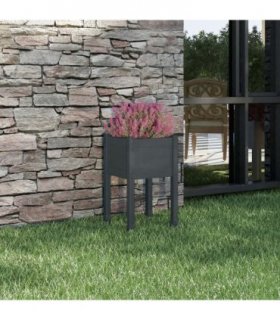 vidaXL Garden Planter Grey 40x40x70 cm Solid Pinewood