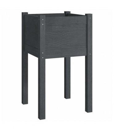 vidaXL Garden Planter Grey 40x40x70 cm Solid Pinewood