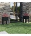vidaXL Garden Planters 2 pcs Black 40x40x70 cm Solid Pinewood