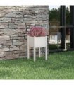 vidaXL Garden Planter White 40x40x70 cm Solid Pinewood