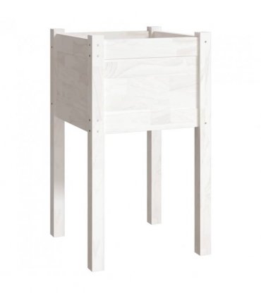 vidaXL Garden Planter White 40x40x70 cm Solid Pinewood