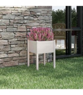 vidaXL Garden Planter White 50x50x70 cm Solid Pinewood