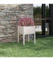 vidaXL Garden Planter White 50x50x70 cm Solid Pinewood