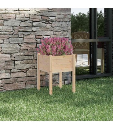 vidaXL Garden Planter 50x50x70 cm Solid Pinewood — Colour: natural