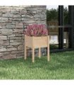 vidaXL Garden Planter 50x50x70 cm Solid Pinewood — Colour: natural