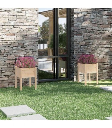 vidaXL Garden Planters 2 pcs 50x50x70 cm Solid Pinewood — Colour: natural