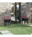 vidaXL Garden Planters 2 pcs Black 50x50x70 cm Solid Pinewood
