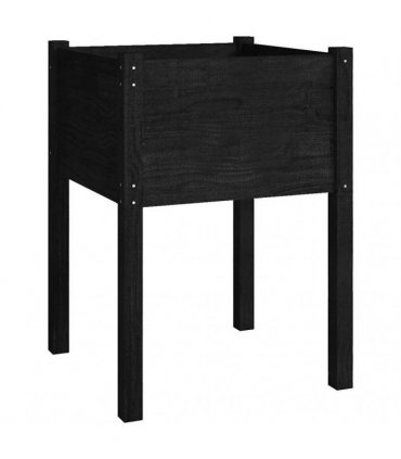 vidaXL Garden Planters 2 pcs Black 50x50x70 cm Solid Pinewood