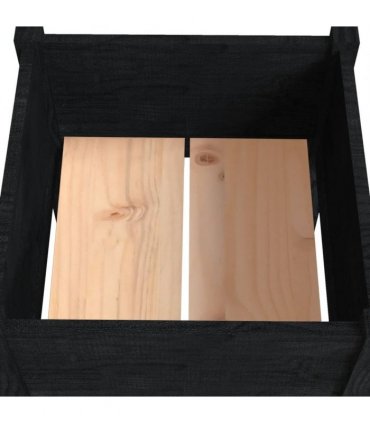 vidaXL Garden Planter Black 50x50x70 cm Solid Pinewood