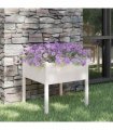 vidaXL Garden Planter White 70x70x70 cm Solid Pinewood
