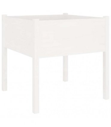 vidaXL Garden Planter White 70x70x70 cm Solid Pinewood