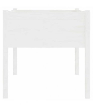 vidaXL Garden Planter White 70x70x70 cm Solid Pinewood
