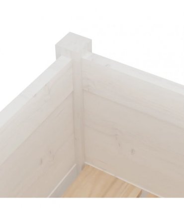 vidaXL Garden Planter White 70x70x70 cm Solid Pinewood