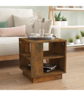 vidaXL Coffee Table Smoked Oak 40x40x43 cm Engineered Wood