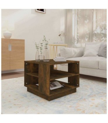 vidaXL Coffee Table Smoked Oak 55x55x43 cm Engineered Wood