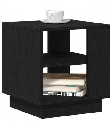 vidaXL Coffee Table Black Oak 40 x 40 x 43 cm Engineered Wood