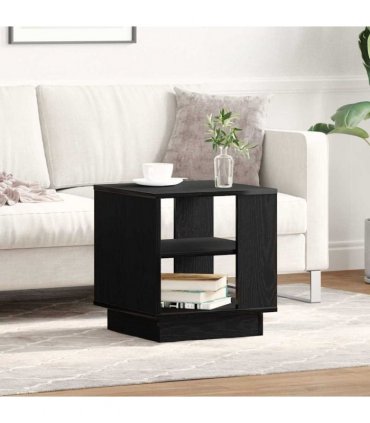 vidaXL Coffee Table Black Oak 40 x 40 x 43 cm Engineered Wood