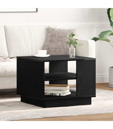vidaXL Coffee Table Black Oak 55 x 55 x 42 cm Engineered Wood