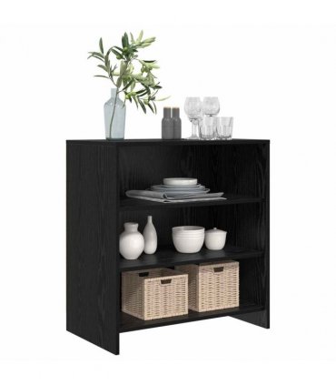 vidaXL Sideboard Black 70 x 41 x 75 cm Engineered Wood — Colour: Black oak
