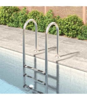 vidaXL Pool Ladder 54x38x158 cm 304 Stainless Steel — Size: 54 x 38 x 158 cm, Model: for concrete surface