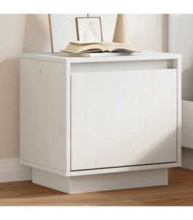 vidaXL Bedside Cabinet White 40x30x40 cm Solid Wood Pine