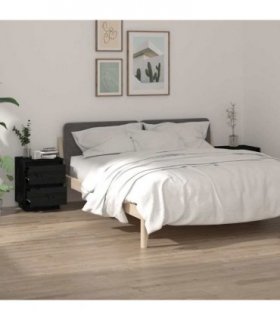 vidaXL Bedside Cabinets 2 pcs Black 40x35x50 cm Solid Wood Pine