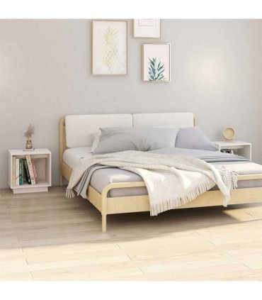 vidaXL Bedside Cabinets 2 pcs White 40x30x40 cm Solid Wood Pine