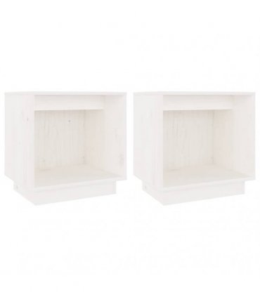 vidaXL Bedside Cabinets 2 pcs White 40x30x40 cm Solid Wood Pine
