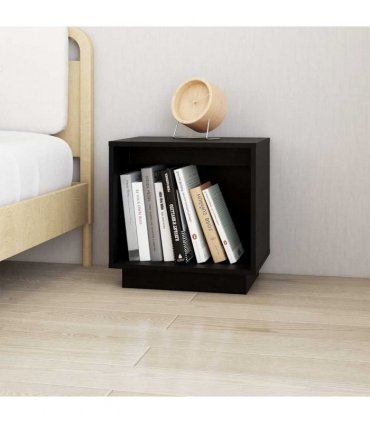 vidaXL Bedside Cabinets 2 pcs Black 40x30x40 cm Solid Wood Pine
