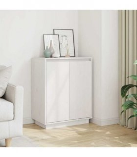 vidaXL Sideboard White 60x34x75 cm Solid Wood Pine