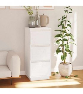 vidaXL Sideboard White 32x34x75 cm Solid Wood Pine