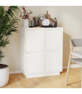 vidaXL Sideboard White 60x34x75 cm Solid Wood Pine — V0672028795