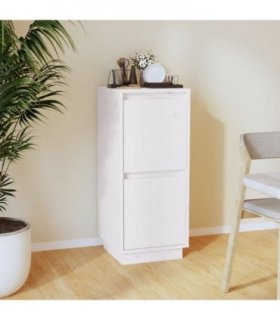 vidaXL Sideboard White 31.5x34x75 cm Solid Wood Pine