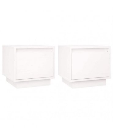 vidaXL Bedside Cabinets 2 pcs White 35x34x32 cm Solid Wood Pine