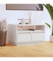 vidaXL TV Cabinet White 60x35x37 cm Solid Wood Pine