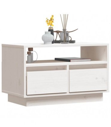 vidaXL TV Cabinet White 60x35x37 cm Solid Wood Pine