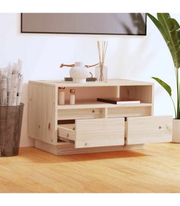 vidaXL TV Cabinet 60x35x37 cm Solid Wood Pine — Colour: brown