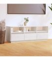 vidaXL TV Cabinet White 140x37x50 cm Solid Wood Pine