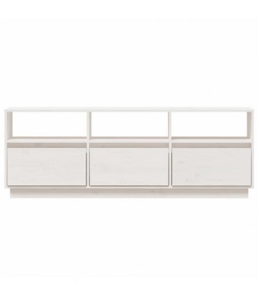 vidaXL TV Cabinet White 140x37x50 cm Solid Wood Pine