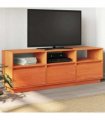 vidaXL TV Cabinet Wax Brown 140x37x50 cm Solid Wood Pine