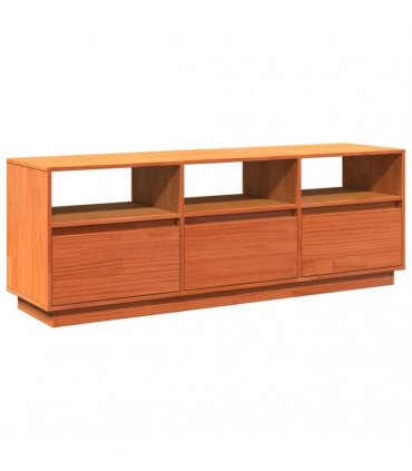 vidaXL TV Cabinet Wax Brown 140x37x50 cm Solid Wood Pine