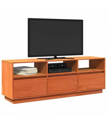 vidaXL TV Cabinet Wax Brown 140x37x50 cm Solid Wood Pine