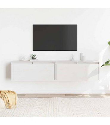 vidaXL Wall Cabinets 2 pcs White 80x30x35 cm Solid Wood Pine