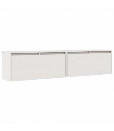 vidaXL Wall Cabinets 2 pcs White 80x30x35 cm Solid Wood Pine