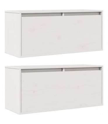 vidaXL Wall Cabinets 2 pcs White 80x30x35 cm Solid Wood Pine