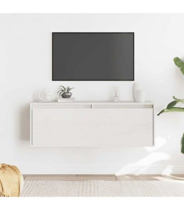 vidaXL Wall Cabinet White 100x30x35 cm Solid Wood Pine