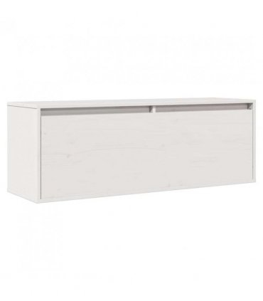 vidaXL Wall Cabinet White 100x30x35 cm Solid Wood Pine