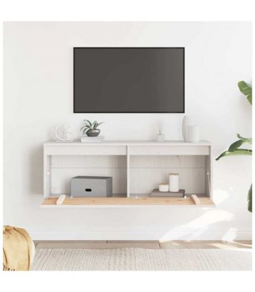 vidaXL Wall Cabinet White 100x30x35 cm Solid Wood Pine