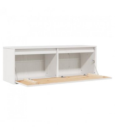 vidaXL Wall Cabinet White 100x30x35 cm Solid Wood Pine